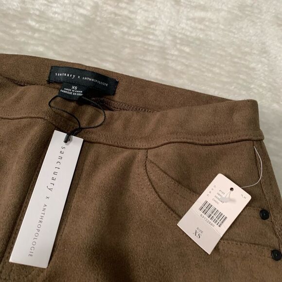 New Sanctuary X Anthropologie Brown Womens XS Pants Polyester Spandex - Picture 3 of 7